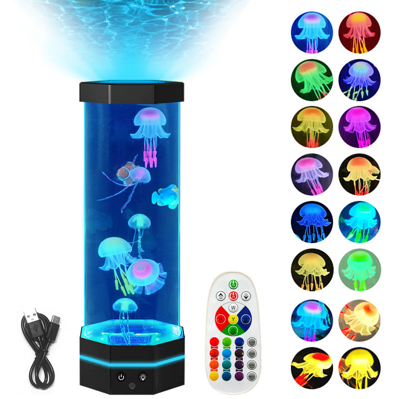 Fish Tank Projection Jellyfish Led Atmosphere Night Light Creative Projector Lamp Home Decor