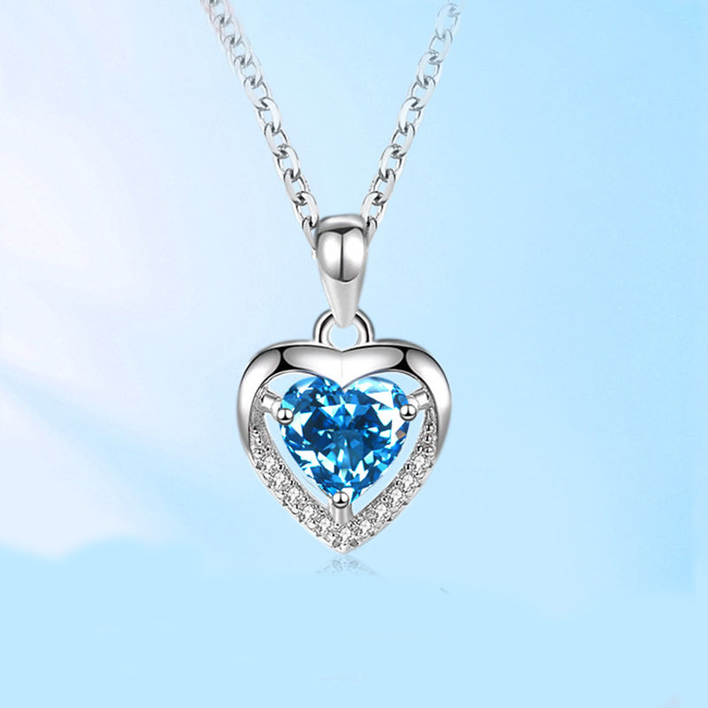 925 Heart-shaped Rhinestones Necklace Luxury Personalized for women