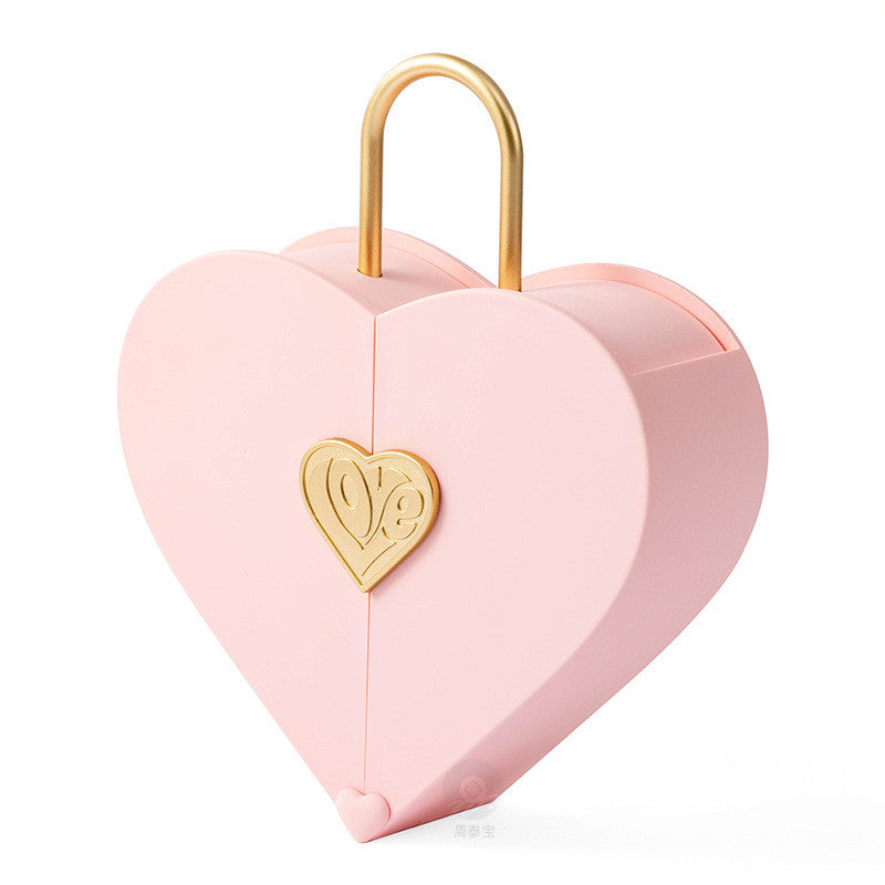 Creative Set Jewelry Box Portable Heart-shaped Double