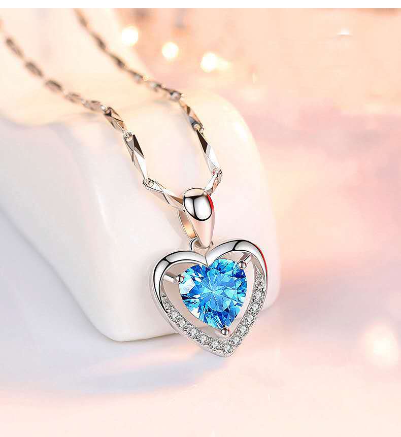 925 Heart-shaped Rhinestones Necklace Luxury Personalized for women