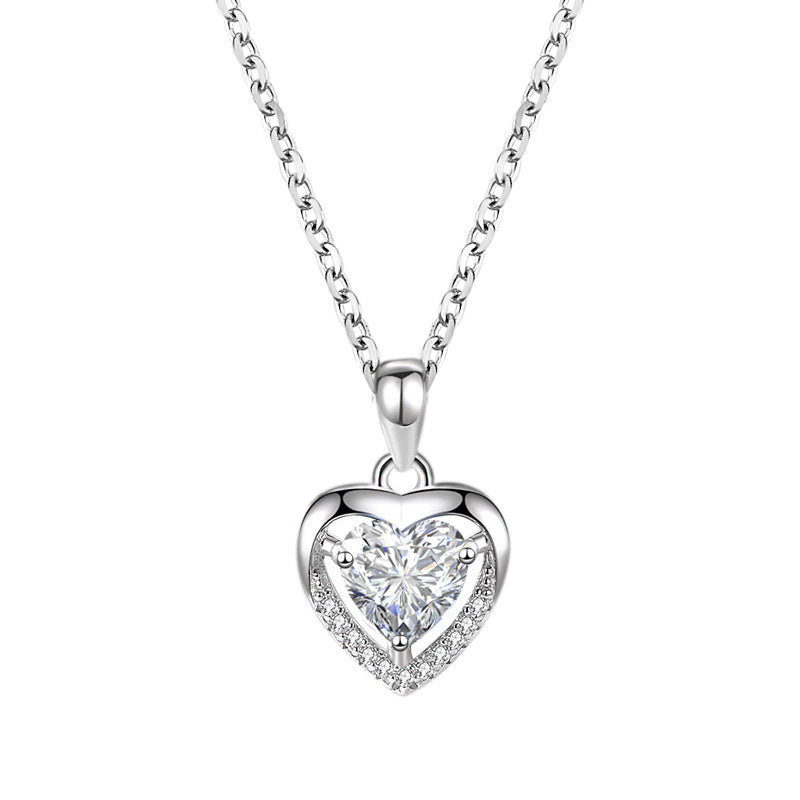 925 Heart-shaped Rhinestones Necklace Luxury Personalized for women