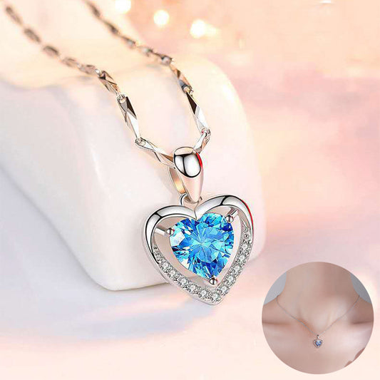 925 Heart-shaped Rhinestones Necklace Luxury Personalized for women