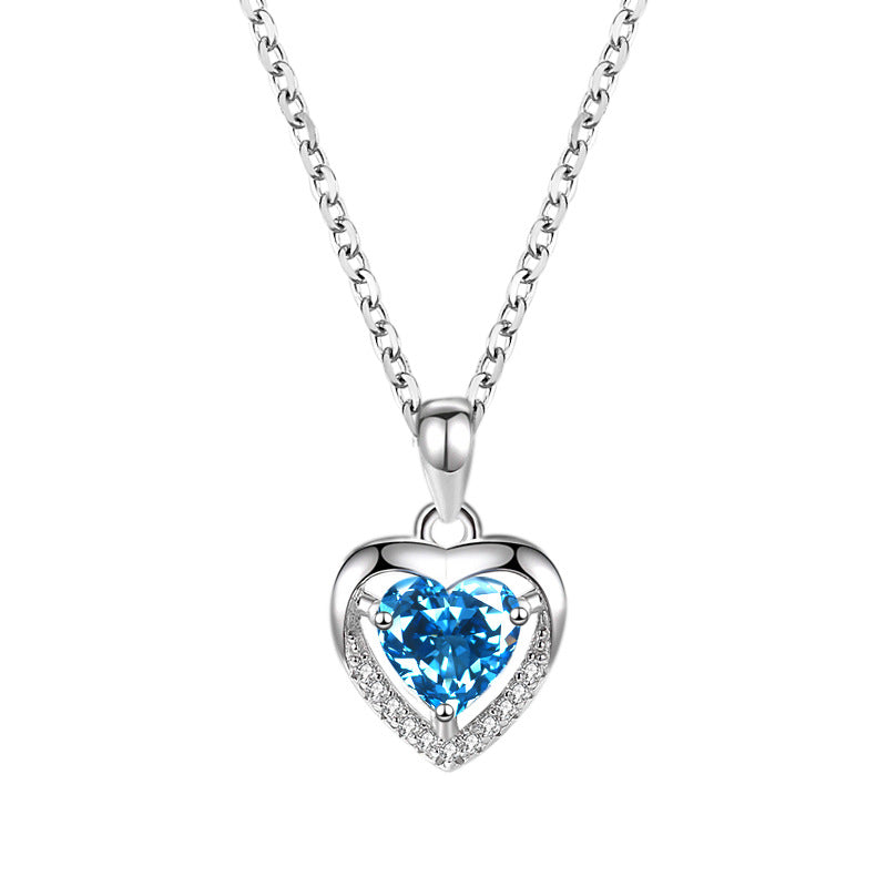 925 Heart-shaped Rhinestones Necklace Luxury Personalized for women