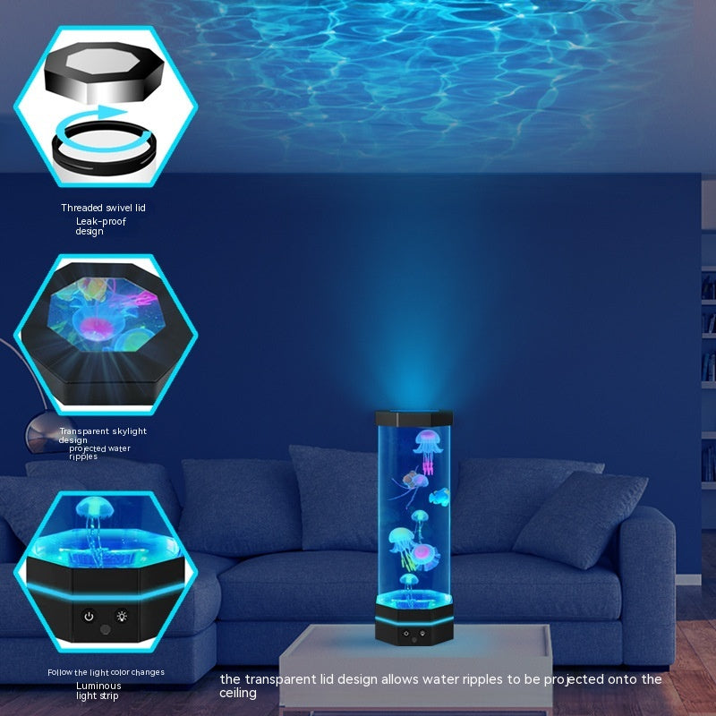 Fish Tank Projection Jellyfish Led Atmosphere Night Light Creative Projector Lamp Home Decor