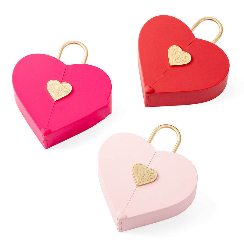 Creative Set Jewelry Box Portable Heart-shaped Double