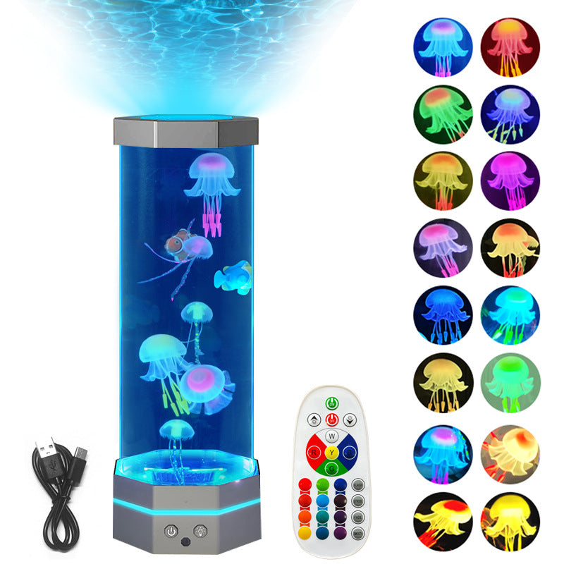 Fish Tank Projection Jellyfish Led Atmosphere Night Light Creative Projector Lamp Home Decor